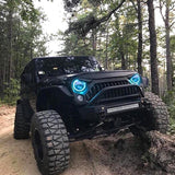 RGB HALO HEADLIGHTS FOR 97-18 JEEP WRANGLER TJ/ JK (DOT APPROVED)