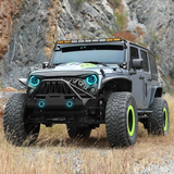 SHARK GRILLE & RGB HALO HEADLIGHTS & RGB HALO FOG LIGHTS COMBO FOR JEEP WRANGLER JK