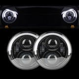 7 INCH HALF HALO LED HEADLIGHTS FOR 97-18 JEEP WRANGLER TJ/ JK (DOT APPROVED)