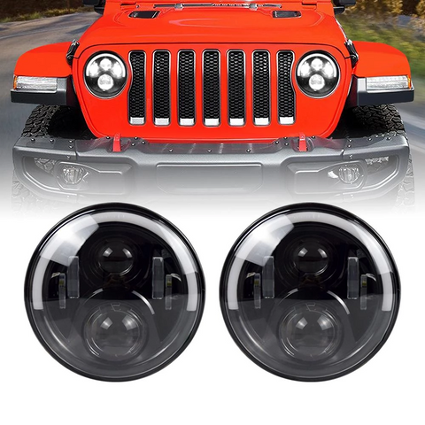 7 INCH HALF HALO LED HEADLIGHTS (18-19 JEEP WRANGLER JL)