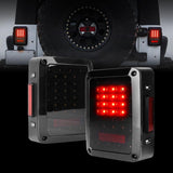 SMOKED COVER LED TAIL LIGHTS FOR 07-18 JEEP WRANGLER JK/ JKU