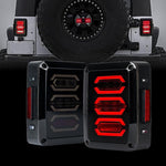 SMOKED AVENGER LED TAIL LIGHTS FOR 07-18 JEEP WRANGLER JK/ JKU