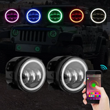 RGB HALO FOG LIGHTS FOR 97-18 JEEP WRANGLER TJ/ JK