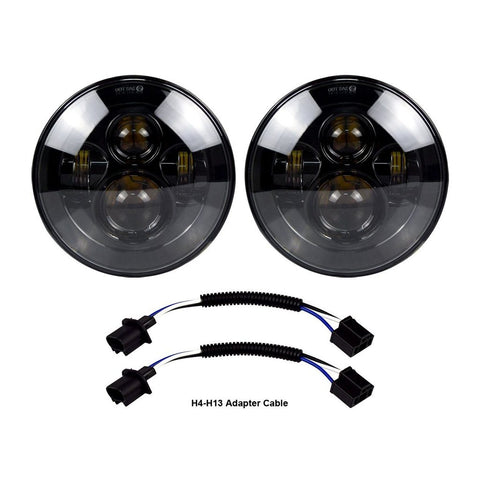 SMOKED LENS LED HEADLIGHTS FOR 97-18 JEEP WRANGLER TJ/ JK (DOT APPROVED)