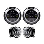 HALO HEADLIGHTS & HALO FOG LIGHTS COMBO PACK FOR 07-18 WRANGLER JK/ JKU