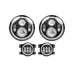 RGB HALO HEADLIGHTS & RGB HALO FOG LIGHTS COMBO FOR JEEP WRANGLER TJ/ JK