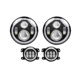 RGB HALO HEADLIGHTS & RGB HALO FOG LIGHTS COMBO FOR JEEP WRANGLER TJ/ JK