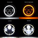 LED HALO HEADLIGHTS W/ DRL & AMBER TURN SIGNALS FOR 97-18 JEEP WRANGLER TJ/ JK